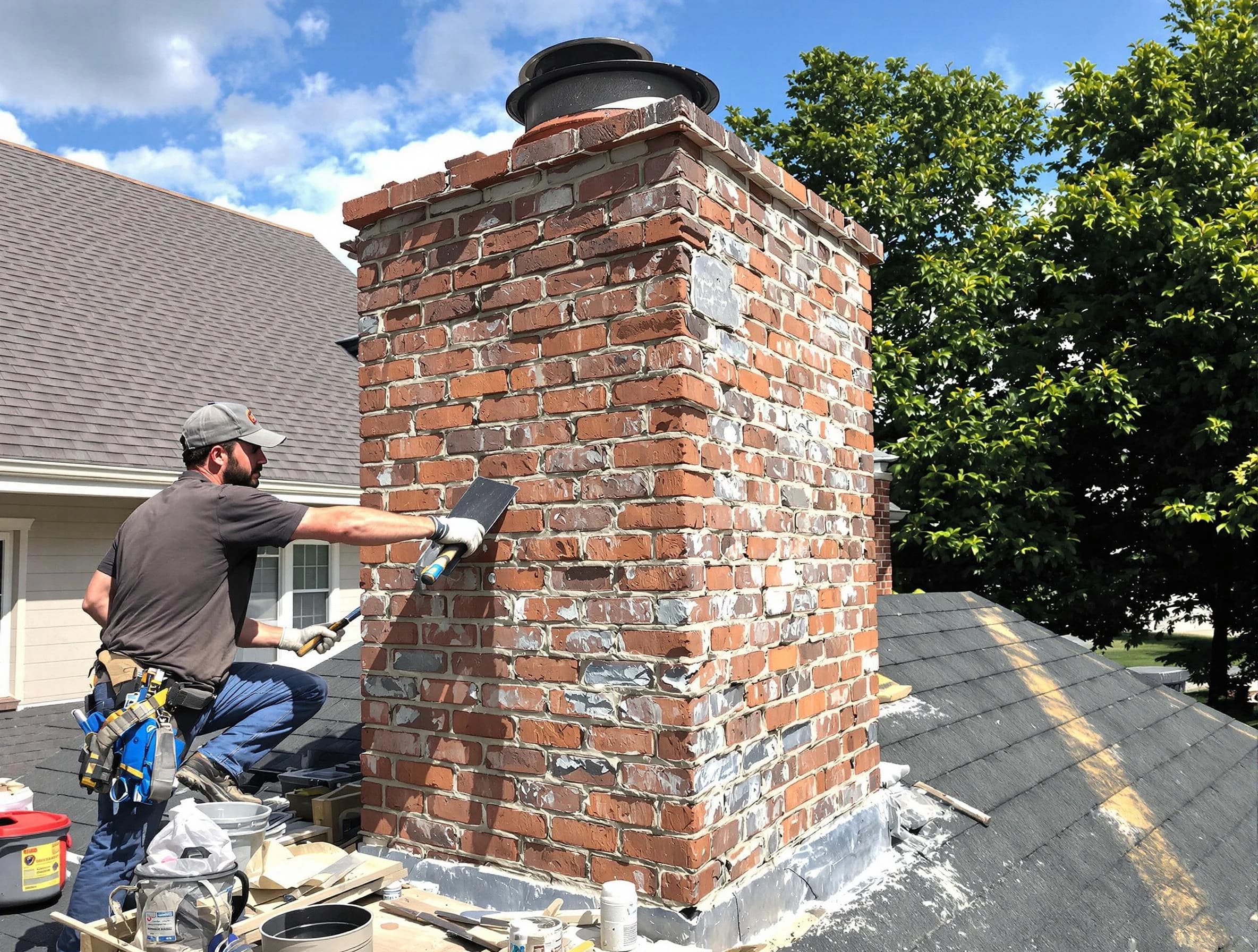 Completed chimney rebuild by Shackle Island Chimney Sweep in Shackle Island, TN