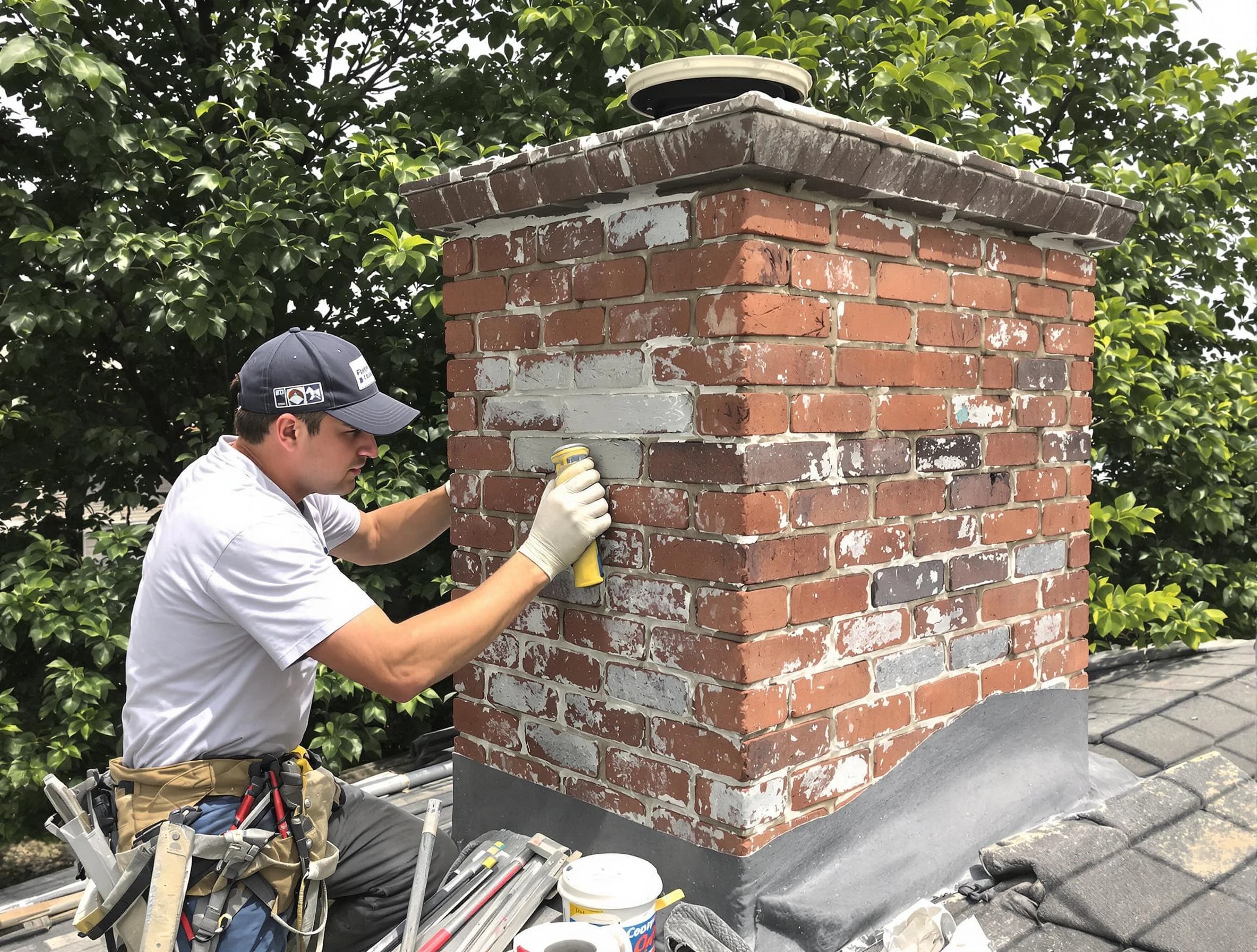 Shackle Island Chimney Sweep restoring an aging chimney in Shackle Island, TN
