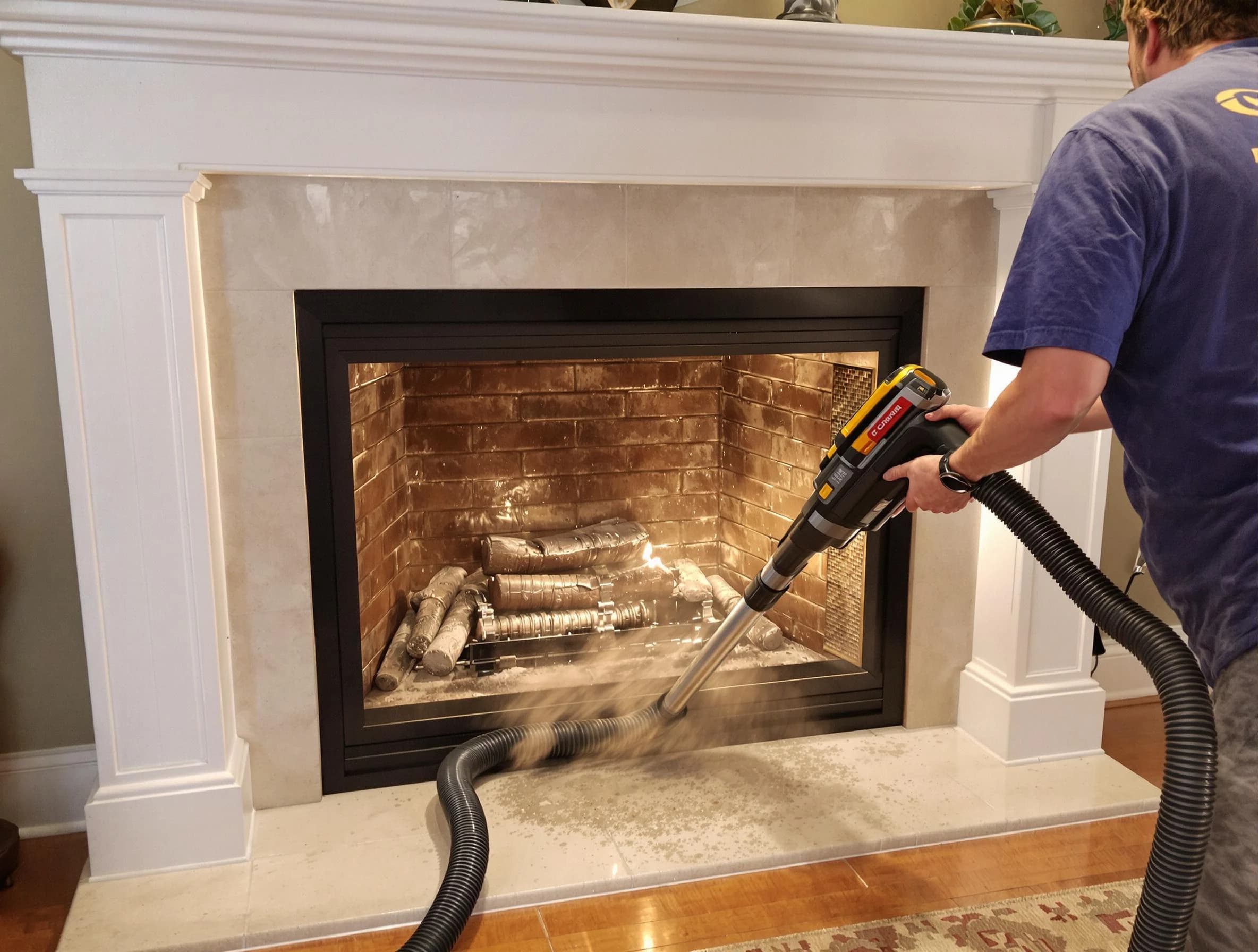 Fireplace cleaning performed by Shackle Island Chimney Sweep in Shackle Island, TN