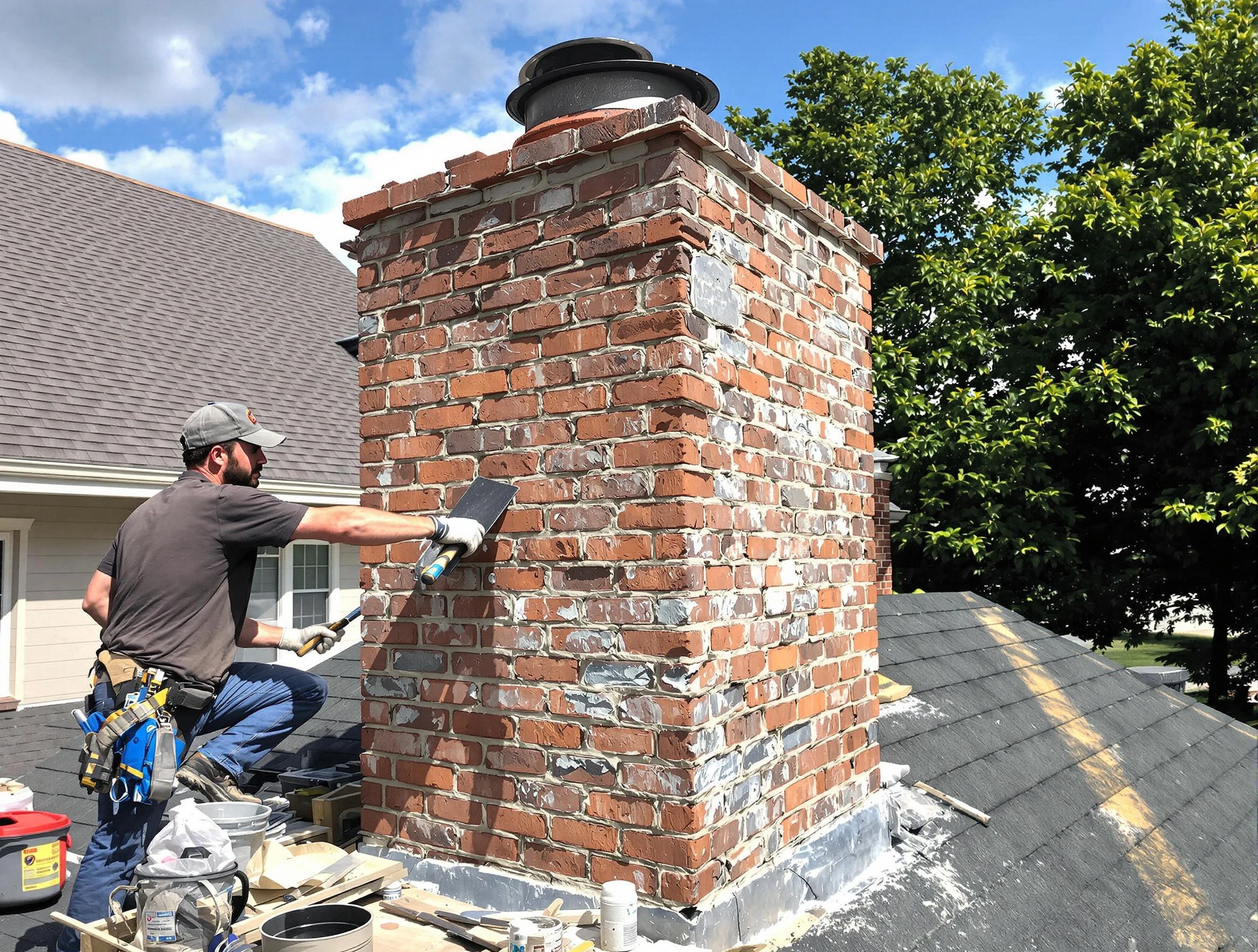 Completed chimney rebuild by Shackle Island Chimney Sweep in Shackle Island, TN