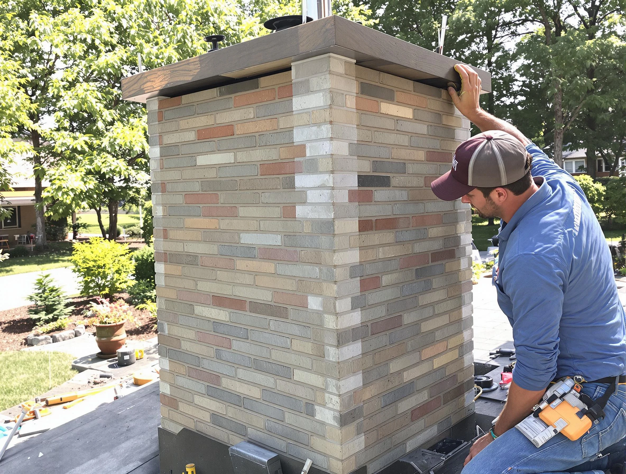 Shackle Island Chimney Sweep completing a modern chimney remodel in Shackle Island, TN