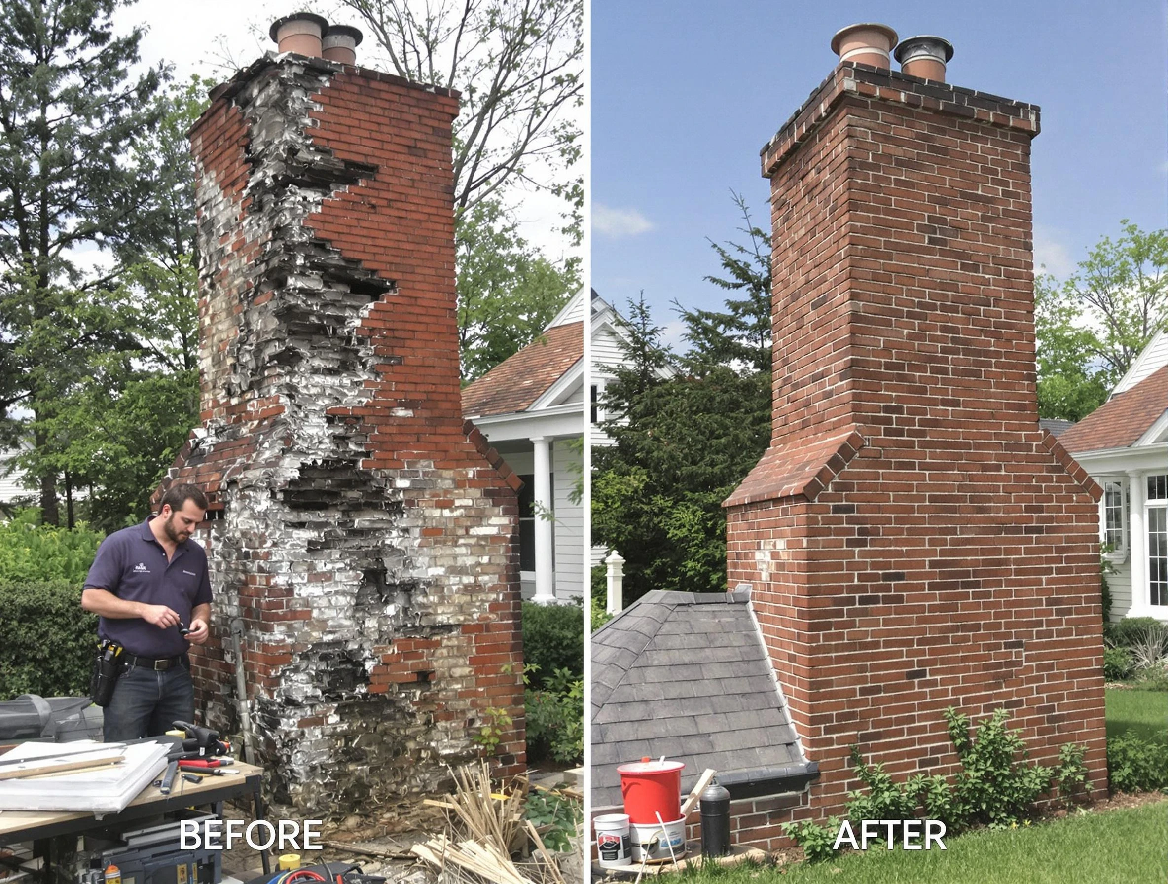 Shackle Island Chimney Sweep performing a full chimney restoration in Shackle Island, TN